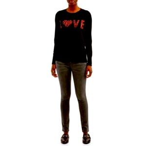 Time and Tru women’s “LOVE” pullover sweater